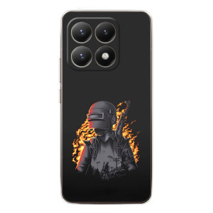 Силиконовый чехол с картинкой "Герой Pubg" на Xiaomi 15T – В огне