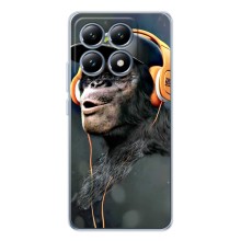 Чехол с Обезьянами Xiaomi 15T - (AlphaPrint) (В наушниках)