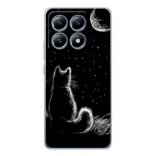 Чехол с принтом для Xiaomi 15T (AlphaPrint) Модные коты (Котик и луна)