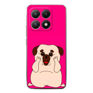 Чехол (ТПУ) Милые собачки для Xiaomi 15T – Веселый Мопсик