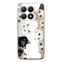 Чехол с милыми котиками на  (Черно-белые котики)