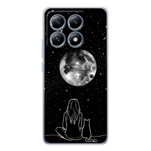 Чехол с рисунком кот на Xiaomi 15T (Девушка с котом)