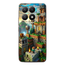 Чехол с картинками Майнкрафт для  (Город Майнкрафт)