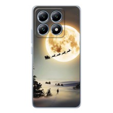 Новогодние, Праздничные Чехлы для Xiaomi 15T - 2024 год (Санта на луне)