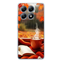 Чехол с уникальным дизайном «Осень с кофе» для Xiaomi 15T – Кофе и дождь