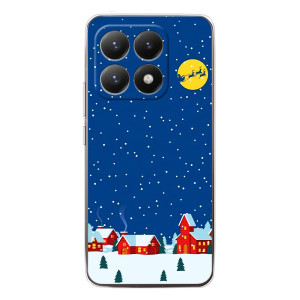 Силиконовый бампер на рождество для Xiaomi 15T (Город в снегу)