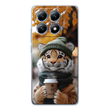 Печатный чехол «Зверята с кофе» для Xiaomi 15T – Тигр с кофе
