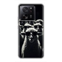 Чехол с принтом стильные животные для Xiaomi семнадцать 
 (Овечка в очках)