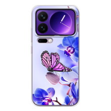 Чохли з квітами для Xiaomi 17 Pro Max (VPrint) (Метелик на квітах)