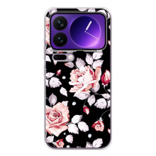 Чохли з квітами для Xiaomi 17 Pro Max (VPrint) (Квіти на чорному)