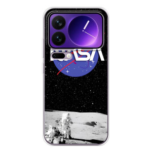 Силиконовый бампер с принтом "Наса" на Xiaomi 17 Pro Max – Nasa на луне