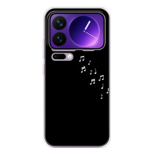 Чехол с картинками на черном фоне для Xiaomi 17 Pro Max – Ноты