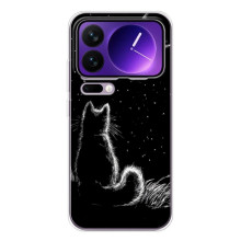 Чохол з принтом для Xiaomi 17 Pro Max (AlphaPrint) Модні коти (Котик і місяць)