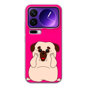 Чехол (ТПУ) Милые собачки для Xiaomi 17 Pro Max (Веселый Мопсик)