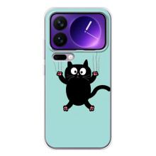 Чехол с милыми котиками на Шяоми 17 Про Макс – Черный кот