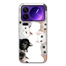 Чехол с милыми котиками на Шяоми 17 Про Макс – Черно-белые котики