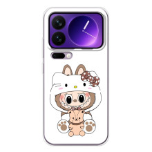 Чохол з принтом Лабубу для Xiaomi 17 Pro Max – Білий Лабубу