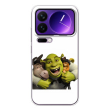 Друкований чохол з принтом Шрек для Xiaomi 17 Pro Max – Шрек осел і кіт