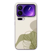 Силиконовый чехол с принтом в цветах на Xiaomi 17 Pro Max – Монстера зелёная