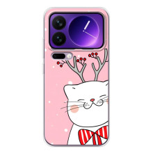 Новогодние Чехлы для Шяоми 17 Про Макс (VPrint) (Зимний кот)