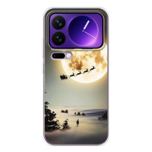 Новогодние, Праздничные Чехлы для Xiaomi 17 Pro Max - 2024 год – Санта на луне