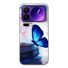 Силіконовий бампер з картинкою звірів для Xiaomi 17 Pro Max (Метелик синій)