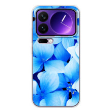 Силіконовий бампер з принтом (квіточки) на Xіаомі 17 Про Мax (Сині квіти)