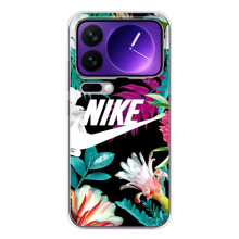 Силіконовый Чохол на Xiaomi 17 Pro Max з картинкою НАЙК – Квітковий Nike