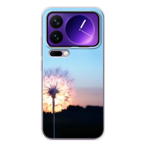 Силиконовый Чехол с одуванчиками на Xiaomi 17 Pro Max – Закат с одуванчиком