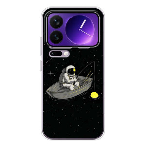 Силиконовый Чехол с принтом "Космонавты" на Xiaomi 17 Pro Max – Космонавт на рыбалке