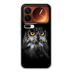 Чехлы с принтом СОВЫ для Xiaomi 17 Pro – Сова на чёрном