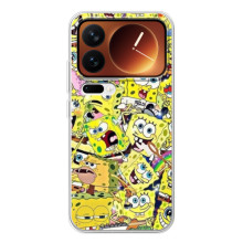 Чехол Губка Боб для Шяоми 17 Про (Эмоции Спанч Боба)