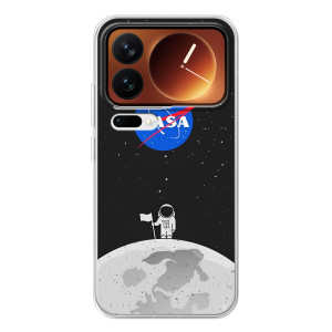 Силиконовый бампер с принтом "Наса" на Xiaomi 17 Pro – Космонавт NASA