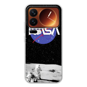 Силиконовый бампер с принтом "Наса" на Xiaomi 17 Pro – Nasa на луне