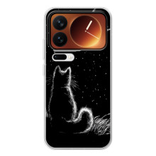 Чехол с принтом для Xiaomi 17 Pro (AlphaPrint) Модные коты – Котик и луна