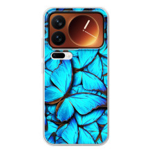 Чохол з принтом для Xiaomi 17 Про - (Прикольні) (AlphaPrint) (Сині метелики)