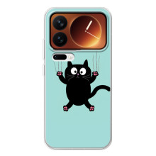 Чехол с милыми котиками на Шяоми 17 Про – Черный кот
