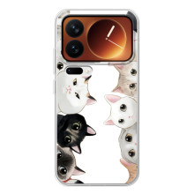 Чехол с милыми котиками на Шяоми 17 Про – Черно-белые котики