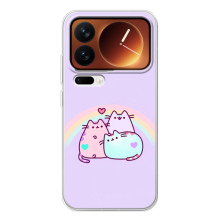 Чехол с милыми котиками на Шяоми 17 Про – Котики с радугой