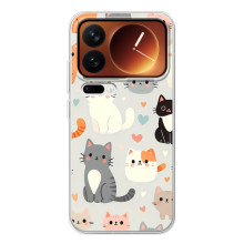 Чохол з малюнком кіт на Xiaomi 17 Pro (Колаж котів)