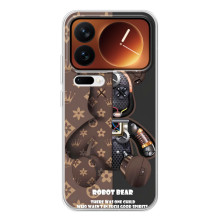 Чехол с брендом Луи Витон на Шяоми 17 Про – Мишка робот