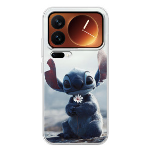 Чехол с рисунком Стич для Xiaomi 17 Pro – Стич с цветочком
