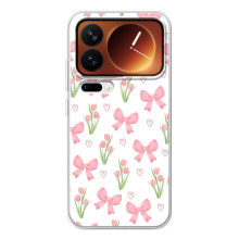 Чехол с бантиками на Шяоми 17 Про (Банты и цветы)