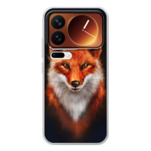 Чехол с принтом лисички на Шяоми 17 Про – Лиса на черном