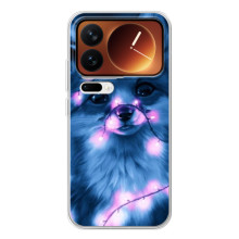 Чехол с принтом лисички на Шяоми 17 Про – Лисица с гирляндой