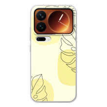 Силиконовый чехол с принтом в цветах на Xiaomi 17 Pro – Монстера жёлтая