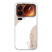 Силиконовый чехол с принтом в цветах на Xiaomi 17 Pro – Нюдовый дизайн