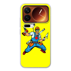 Силиконовый бампер (Работники) на Xiaomi 17 Pro – Строитель
