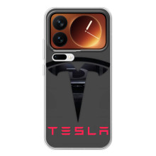 Силіконовий бампер з картинкою машини на Xiaomi 17 Pro – Logo TESLA