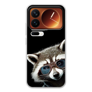 Силиконовый Чехол с Енотами на Xiaomi 17 Pro – Стильный Енот